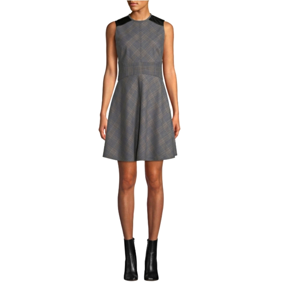 ❗SOLD❗Derek Lam 10 Crosby Dress with Faux-Leather Trim